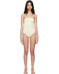 TOTEME - Monogram Strapless Swimsuit - Lyst