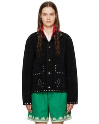 Bode - Deck Of Cards Leather Jacket - Lyst