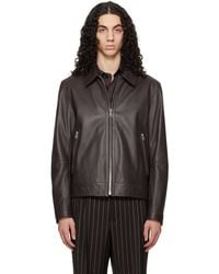 BOSS - Regular Fit Leather Jacket - Lyst