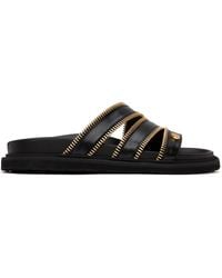 Moschino - Black Zipper Detail Sandals - Lyst