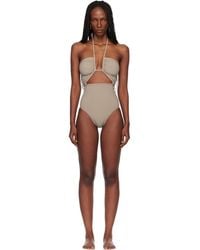 Rick Owens - Taupe Temple Prong Bather Swimsuit - Lyst