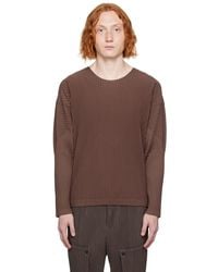 Homme Plissé Issey Miyake - Homme Plissé Issey Miyake Brown Monthly Color September Long Sleeve T-shirt - Lyst