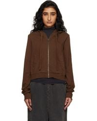Entire studios - Lightweight Cropped Zip Up Hoodie - Lyst