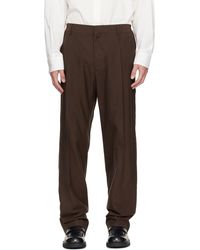 MM6 by Maison Margiela - Pleated Cotton Wool Trousers - Lyst