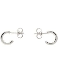 MM6 by Maison Martin Margiela - Silver Numeric Minimal Signature Hoop Earrings - Lyst