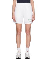 Sporty & Rich - Short Blanc Et Vert À Logo Wellness Club - Lyst