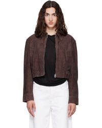 Agolde - Nahla Cropped Suede Jacket - Lyst