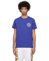 Versace Jeans Couture - ブルー レターvエンブレム Tシャツ - Lyst