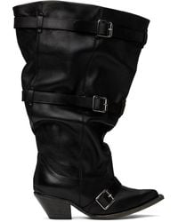 R13 - Buckled-Up Slouch Cowboy Boots - Lyst