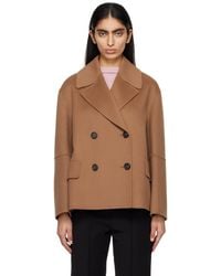 Max Mara - Tan Double-breasted Jacket - Lyst
