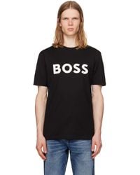 BOSS - Cotton-Jersey Logo Print T-Shirt - Lyst