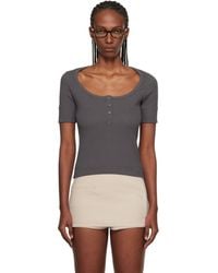 Courreges - Buttoned 90's Rib T-Shirt - Lyst