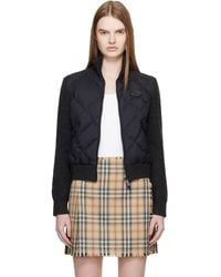 Burberry - Check-Stitch Nylon & Wool Bomber Jacket - Lyst