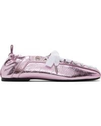 Ganni - Lace-Up Ballerina Flats - Lyst