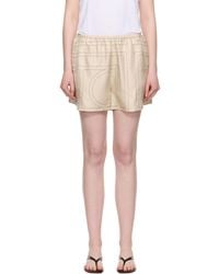 TOTEME - Off- Monogram Silk Pj Shorts - Lyst