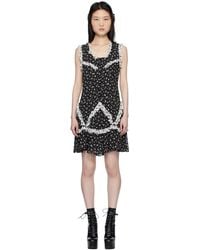 Anna Sui - Ditsy Dot Chiffon Ruffle Minidress - Lyst