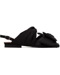 Ganni - Black Soft Bow Sandals - Lyst