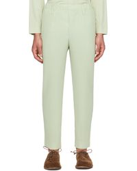 Homme Plissé Issey Miyake - Homme Plissé Issey Miyake Green Tailored Pleats 1 Trousers - Lyst