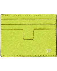 Tom Ford - Green Small Grain Leather Card Holder - Lyst
