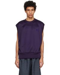Needles - Purple Embroidered Tank Top - Lyst