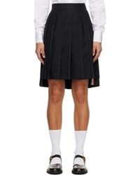 Thom Browne - Super 120S Twill Pleated Midi Skirt - Lyst