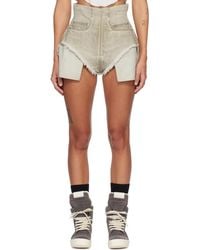Rick Owens - Temple Dirt Cutoff Denim Shorts - Lyst