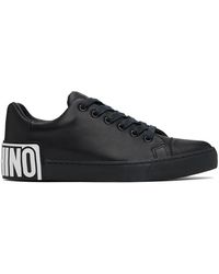 Moschino - Black Maxi Logo Calfskin Sneakers - Lyst
