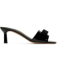 Ferragamo - Black Vara Bow Heeled Sandals - Lyst
