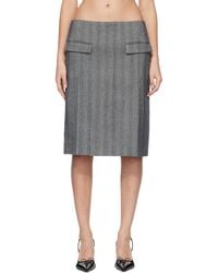 Ferragamo - Chenille Pencil Double Slit Midi Skirt - Lyst