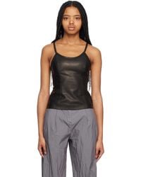 Our Legacy - Black Zip Leather Camisole - Lyst