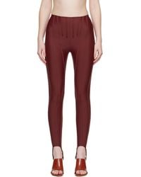 Mugler - Ssense Exclusive Burgundy Corseted leggings - Lyst