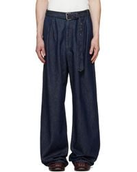 Dries Van Noten - Belted Pleat Jeans - Lyst