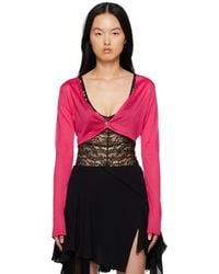 Versace - Pink Button Cardigan - Lyst