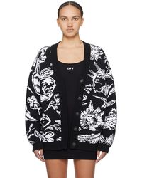 Off-White c/o Virgil Abloh - Tattoo Graphic-pattern Cotton-blend Cardigan - Lyst