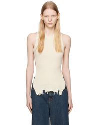 MM6 by Maison Martin Margiela - Off-white Open Back Tank Top - Lyst