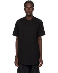 Julius - T-shirt noir à ourlet pan de chemise - Lyst