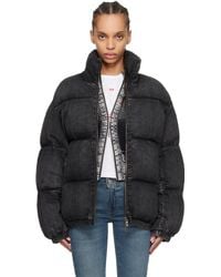 DIESEL - Black W-mons-a Denim Puffer Jacket - Lyst