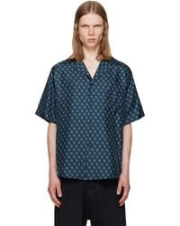 Balmain - Grid Print Silk Loose/Shirt - Lyst