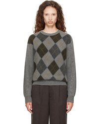 Ssstein - Fine Wool Argyle Knit Crew Neck Sweater - Lyst