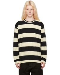 Junya Watanabe - Black & Off-white Striped Long Sleeve T-shirt - Lyst