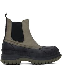 Ganni - Khaki & Black Outdoor Chelsea Boots - Lyst