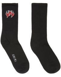 Amiri 3 Hearts Socks - Black