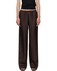 Loulou de Saison - ブラウン Alera シルク ワイドパンツ - Lyst