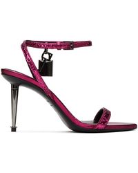 Tom Ford - Pink Padlock Pointy Naked Heeled Sandals - Lyst