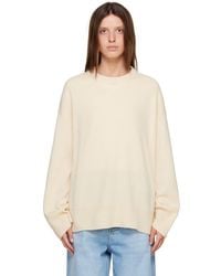 R2W - Off- Rasmo Wool Cash Round Sweater - Lyst