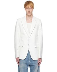 MM6 by Maison Martin Margiela - Veston Blanc Peint À La Main - Lyst