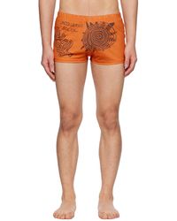 Jacquemus - Orange Le Raphia 'le Short De Bain' Swim Shorts - Lyst