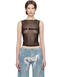 Mowalola - Débardeur Noir En Filet Extensible Édition Miss Sixty - Lyst