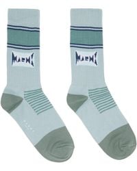 Marni - Cotton Jacquard Logo Socks - Lyst