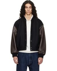 Studio Nicholson - Alph Leather Bomber Jacket - Lyst